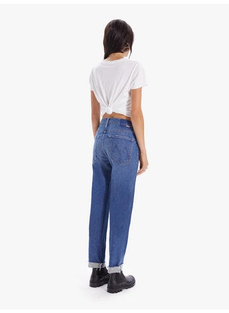 Mother - The Scrapper Cuff Ankle Fray in Running with Scissors Denim