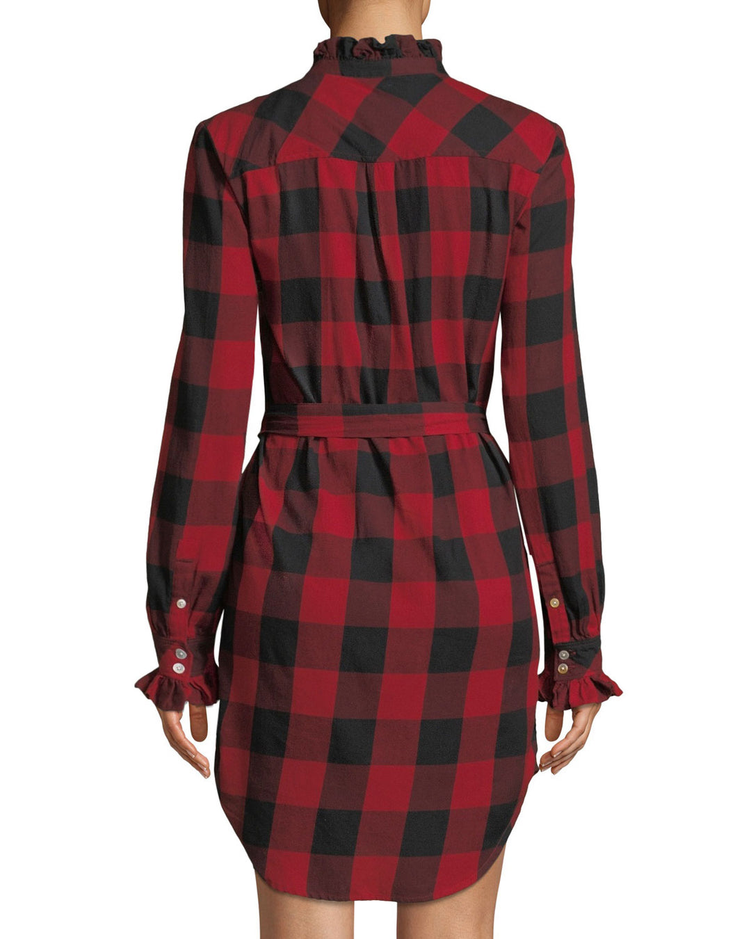 Frame - Long-Sleeve Flannel Check Dress Default
