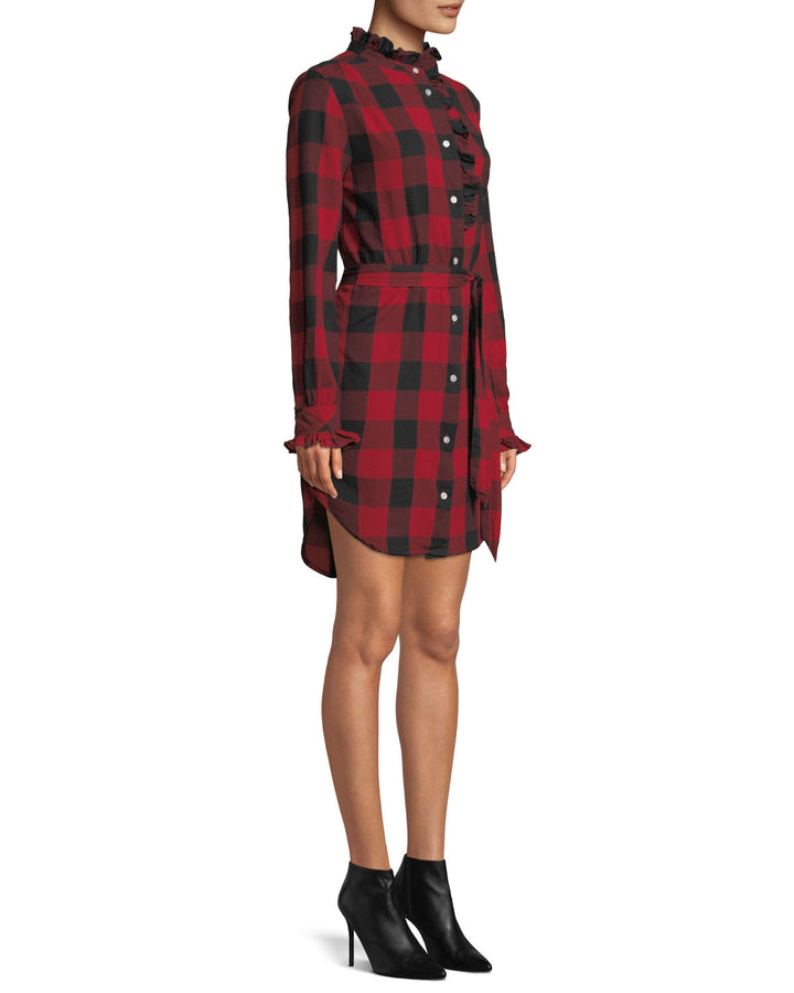 Frame - Long-Sleeve Flannel Check Dress