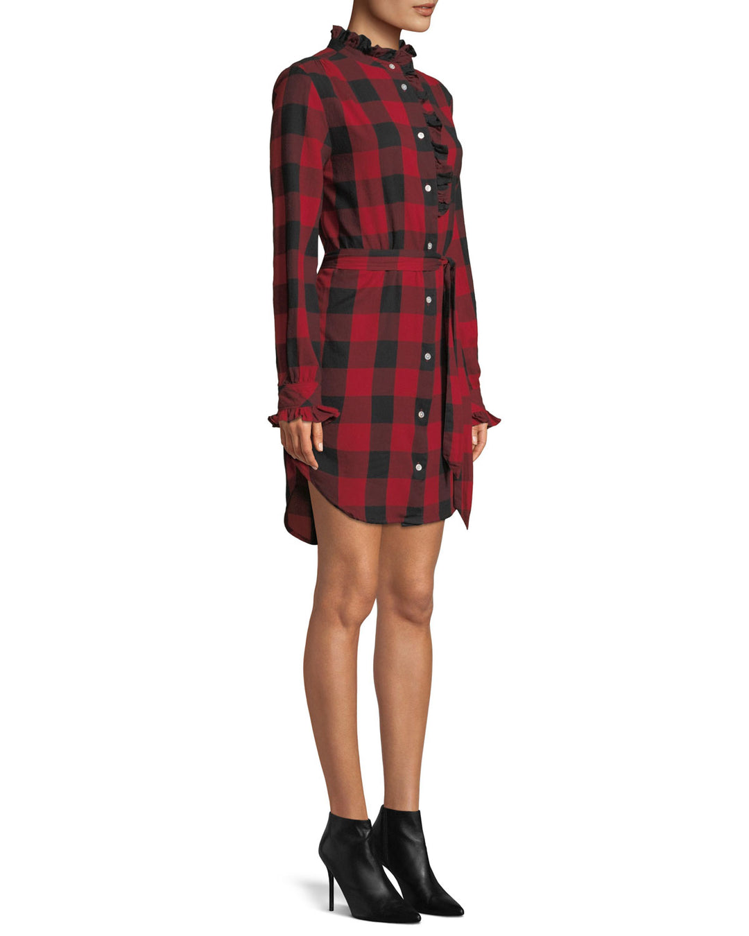Frame - Long-Sleeve Flannel Check Dress Default