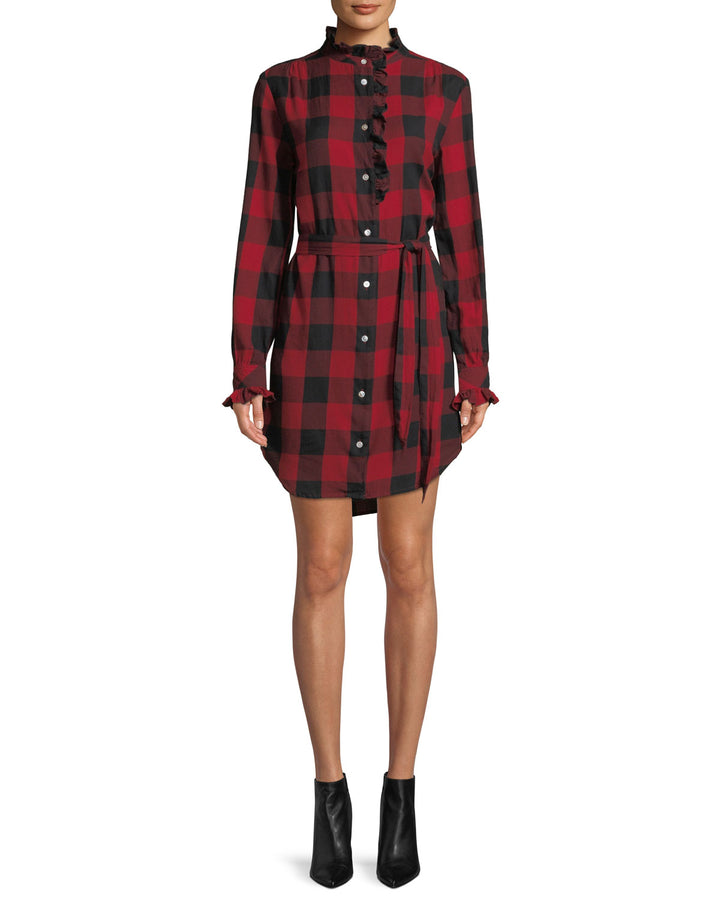 Frame - Long-Sleeve Flannel Check Dress Default