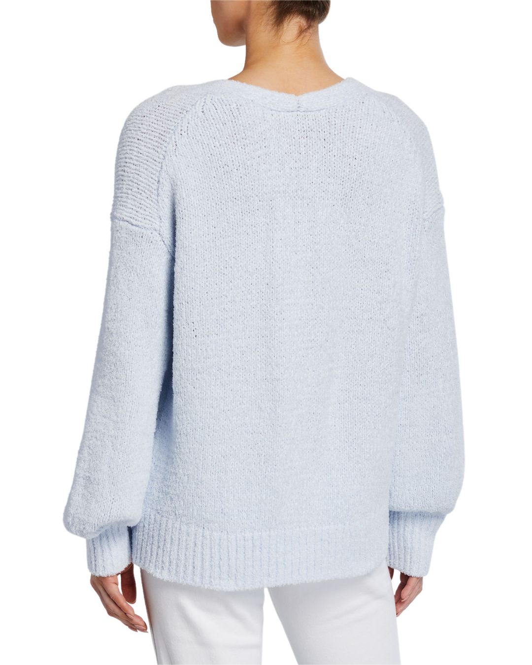 Vince - Textured V-Neck Sweater in Powder Blue