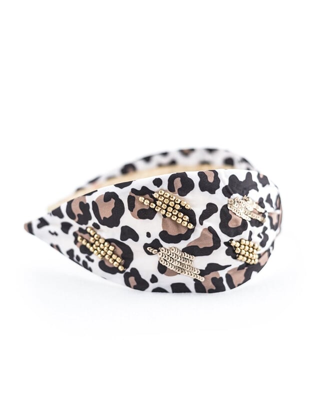 NamJosh - Ivory leopard Headband White Leopard