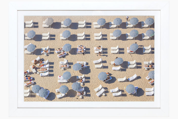 Gray Malin - Navy Striped Umbrellas Miami Mini