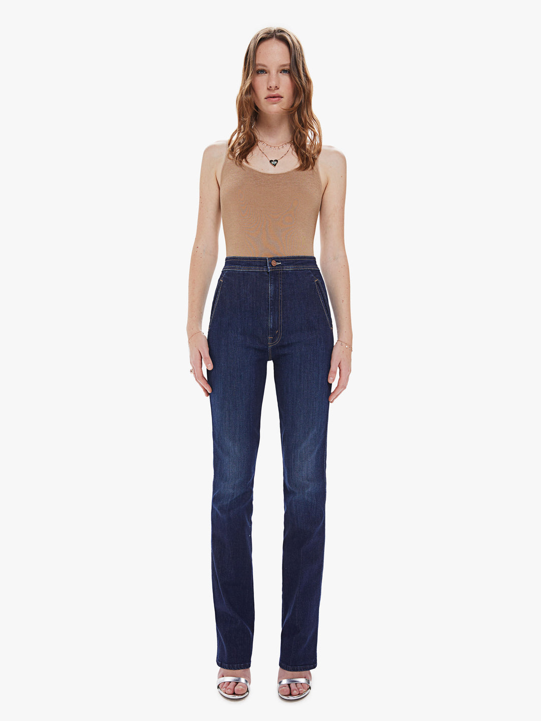 Mother - High Waist Smokin' Double Welt Heel in Off Limits