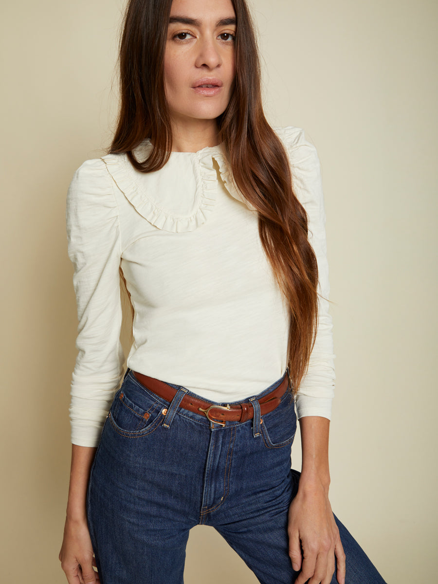 Nation LTD - Patsy Tee w/ Peter Pan Collar in Off White