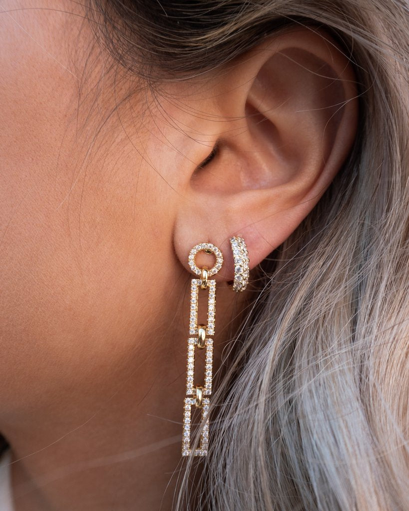 LUV AJ - The Mini Chain Link Studs in Gold