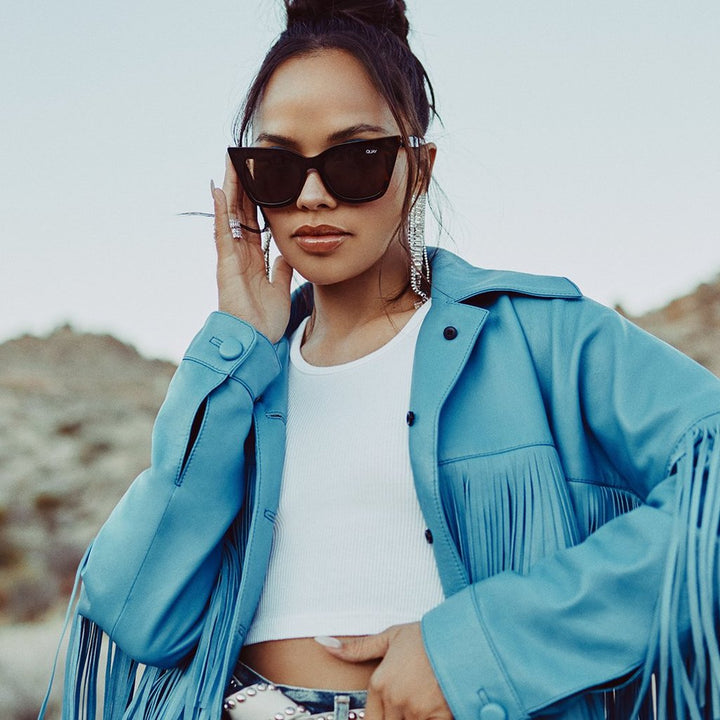 QUAY - Harper Sunglasses Shiny Black/Smoke Lens