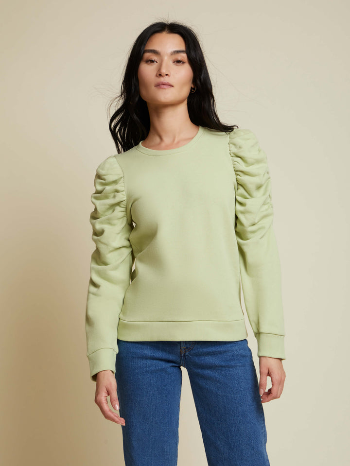 Nation LTD - Perla Gathered 3/4 Sleeve in Green Tea Sweatshirts
