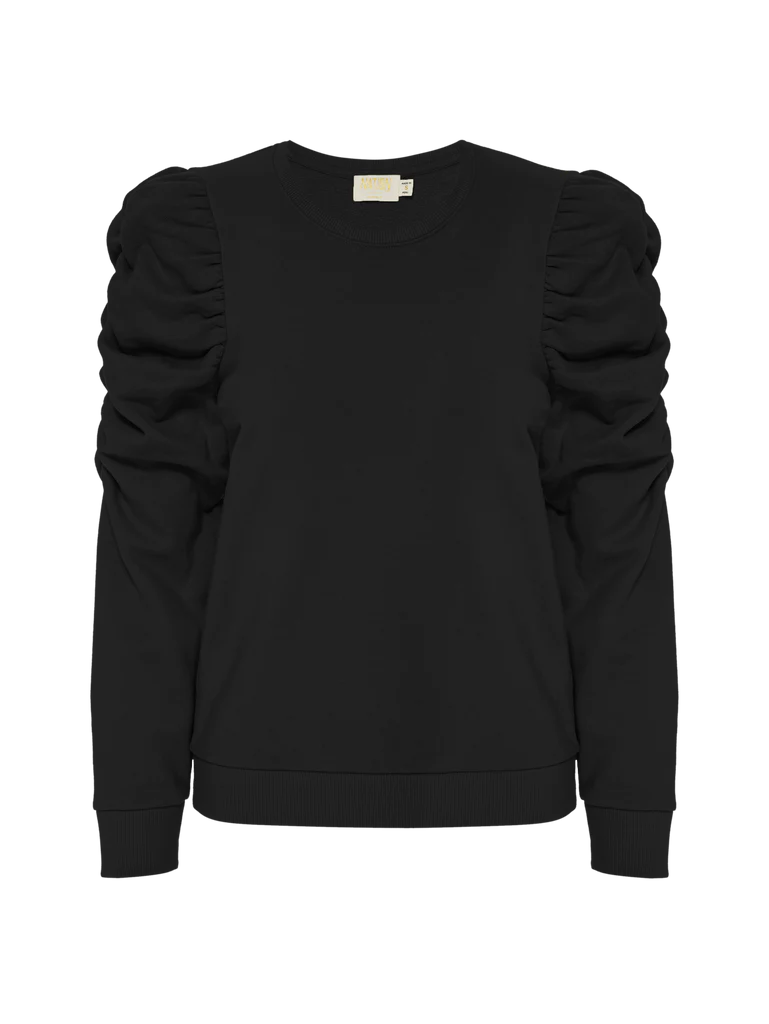 Nation LTD - Perla Gathered 3/4 Sleeve in Jet Black