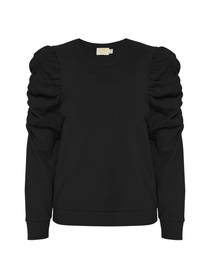 Nation LTD - Perla Gathered 3/4 Sleeve in Jet Black