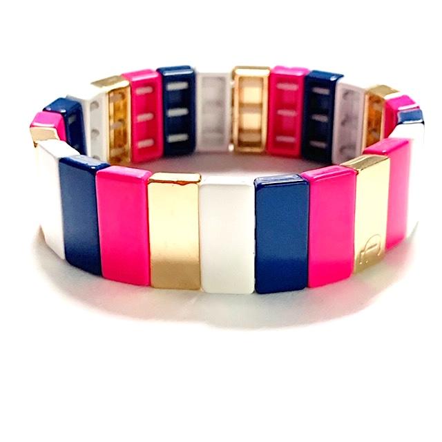 Caryn Lawn - Tile Bracelet in Preppy Stripe