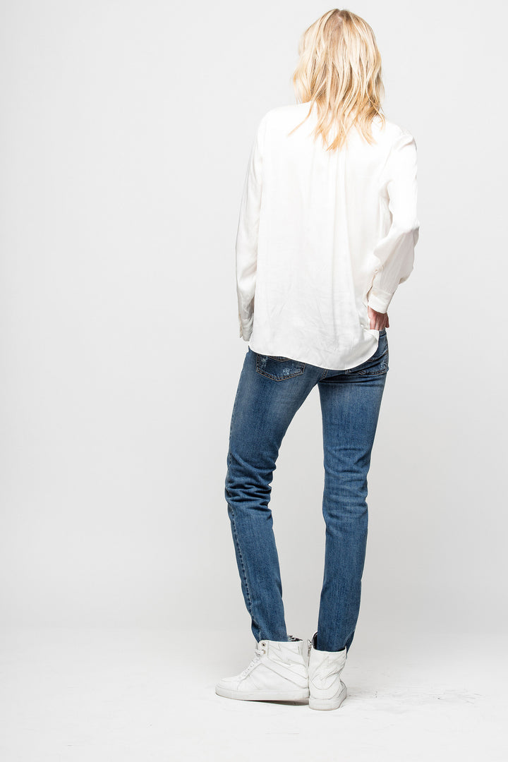 Zadig & Voltaire - Tink Satin Tunic Blouse Blanc