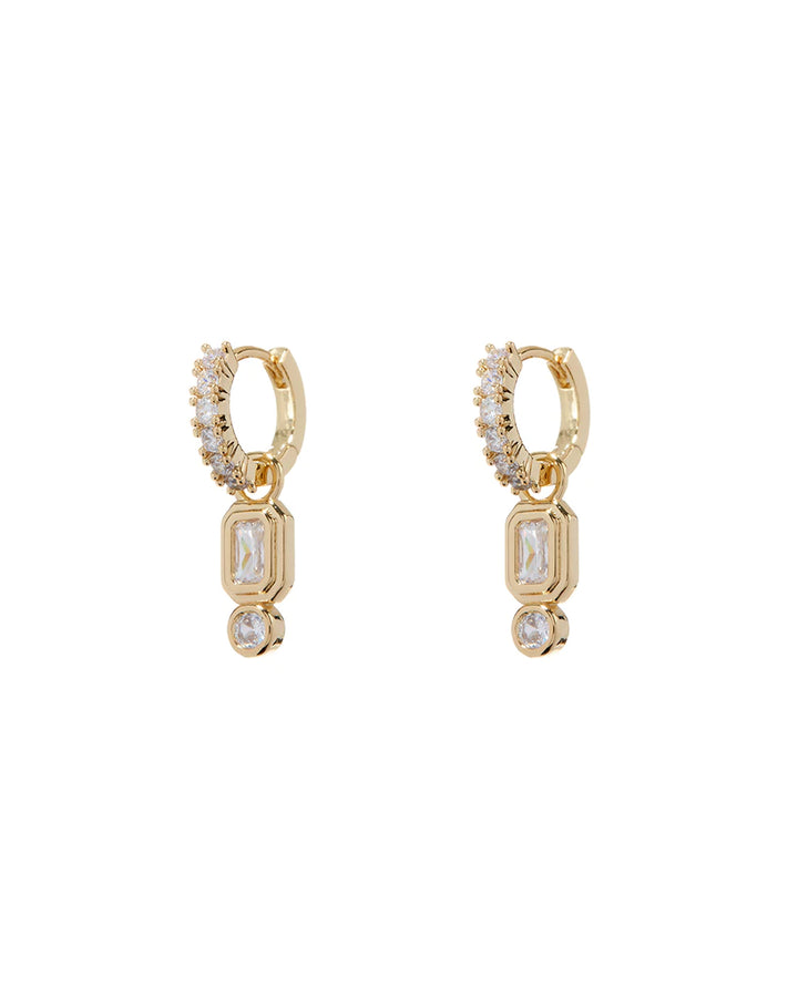 LUV AJ - Pyramid Bezel Huggies in Gold Jewelry