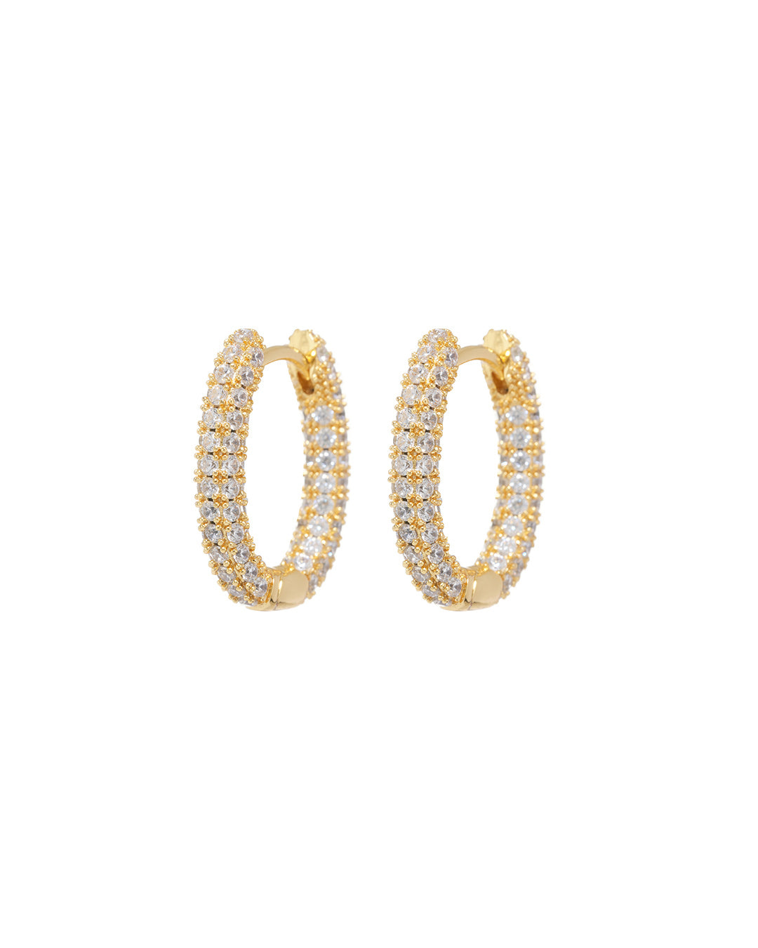LUV AJ - Pave Amalfi U Hoops in Gold