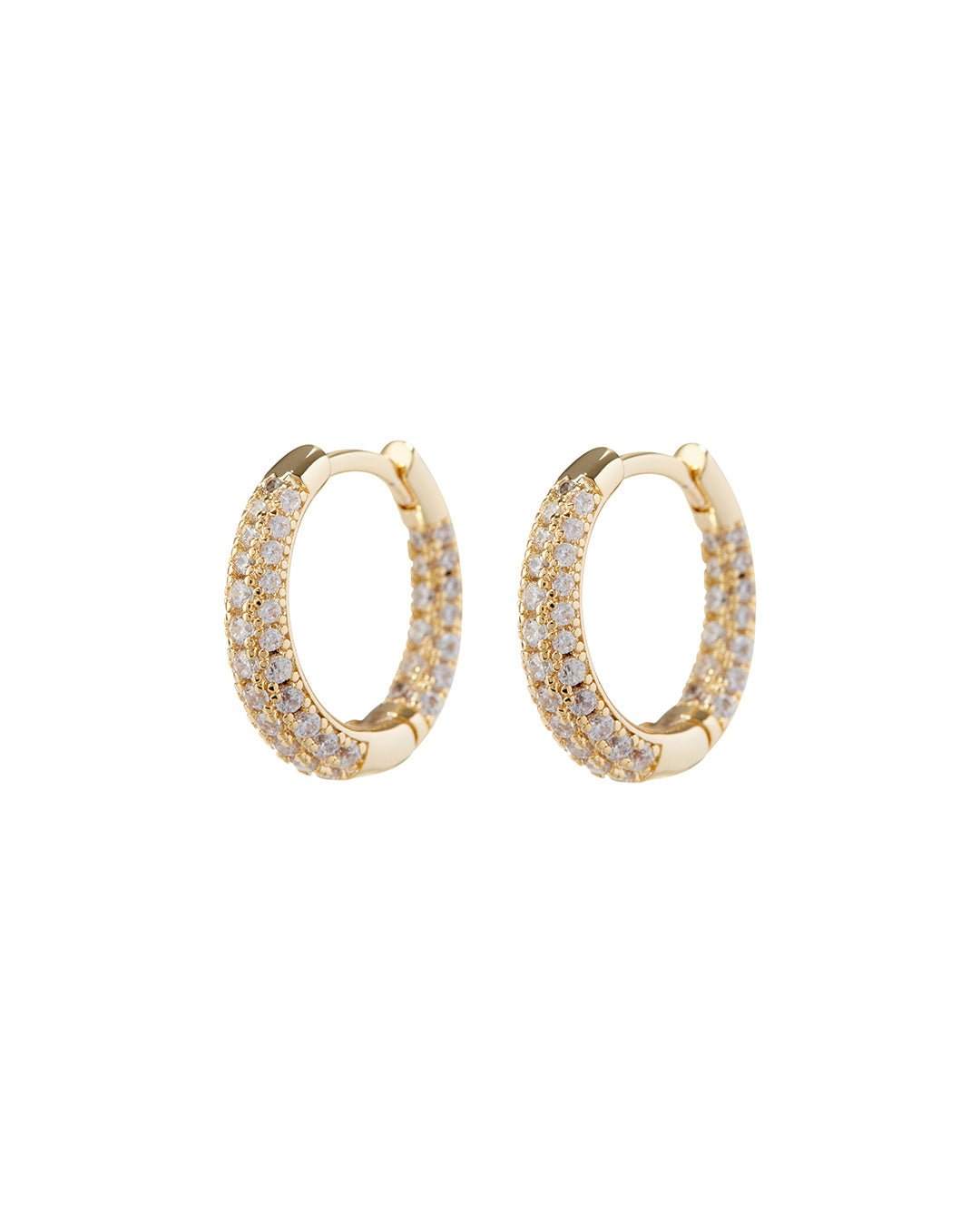 LUV AJ - Pave Amelie Hoops in Gold