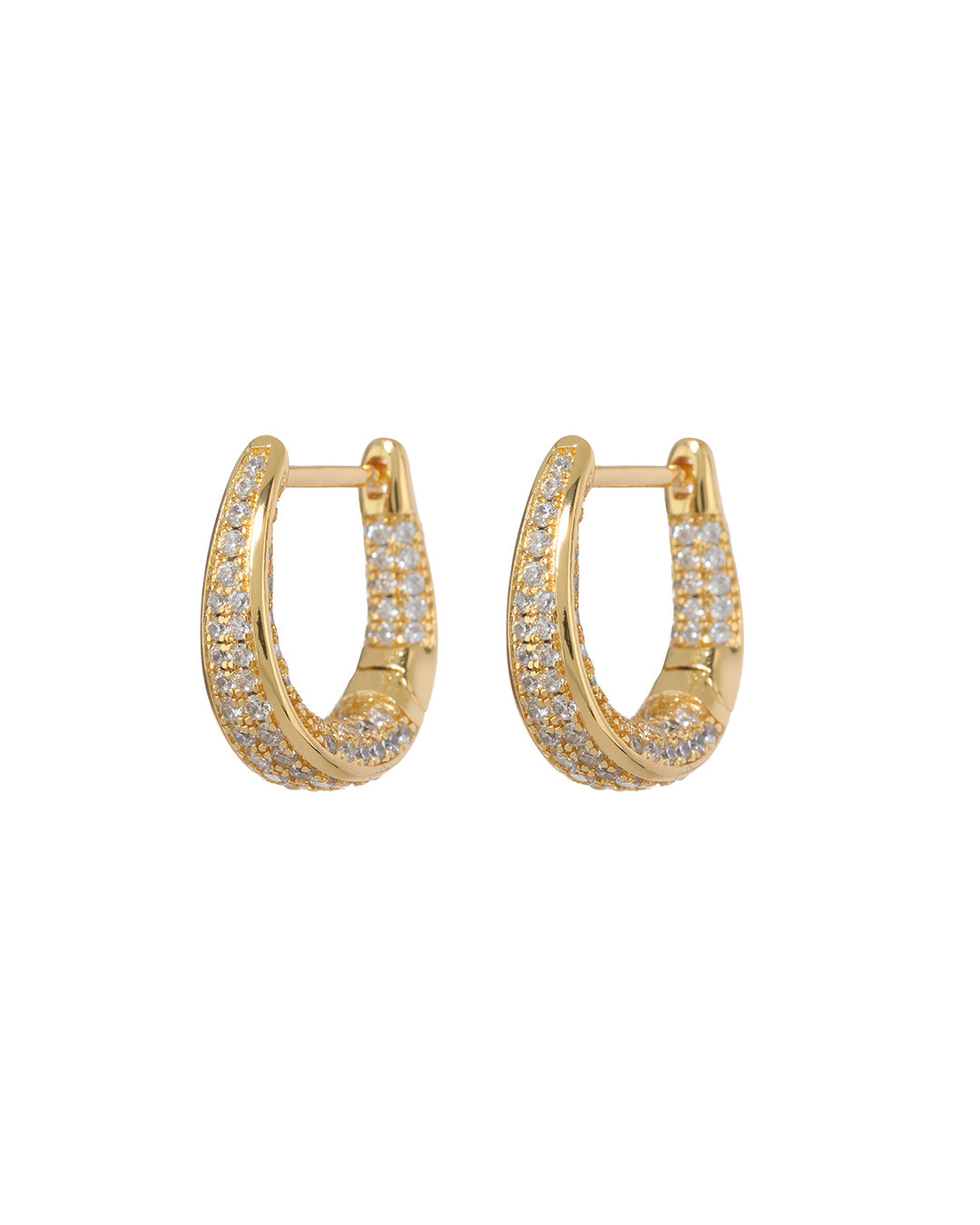 Luv AJ - Pave Cuvee Hoops in Gold