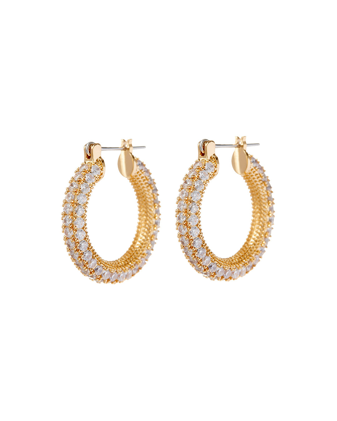 LUV AJ - Pave Estelle Hoops in Gold
