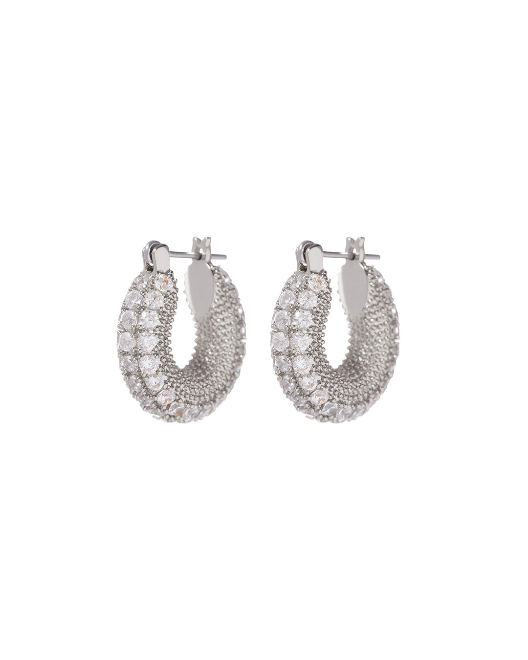LUV AJ - Pave Giselle Hoops in Silver