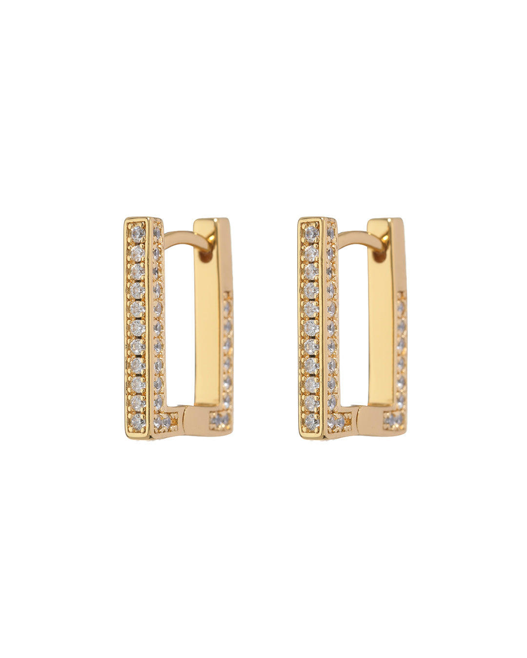 LUV AJ - Pave Mini Boxer Hoops in Gold