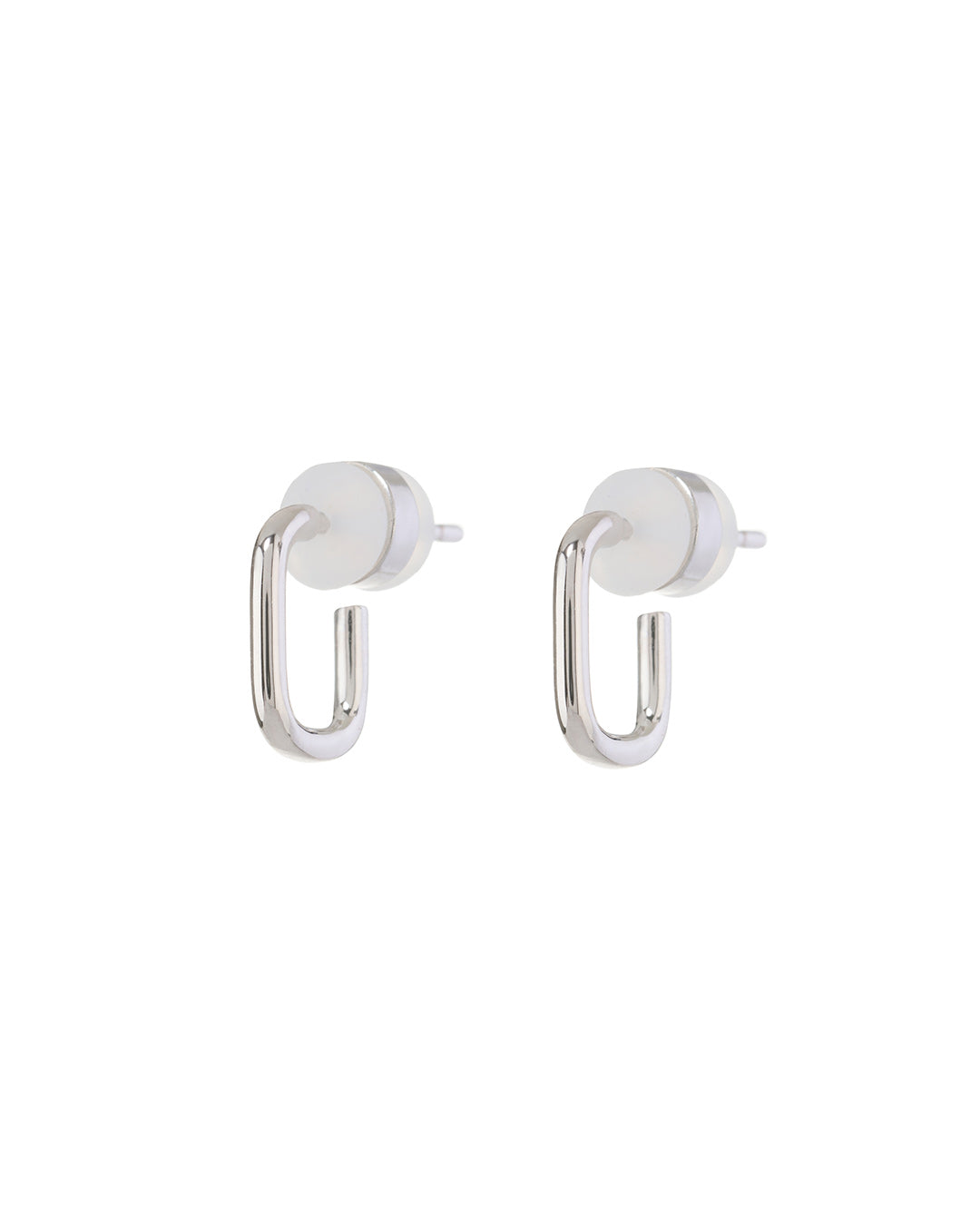 Luv AJ - Petite Chain Link Huggies in Silver