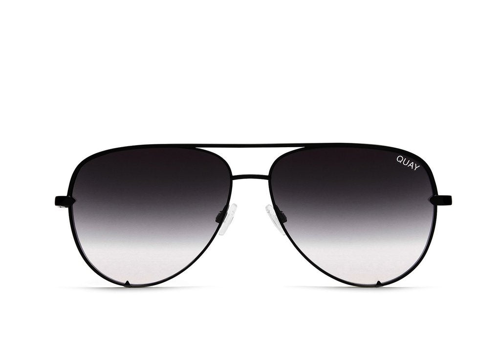 HIGH KEY - REGULAR (not mini) BLACK / FADE HIGH KEY Wire Frame Aviator Sunglasses – QUAY main image 3