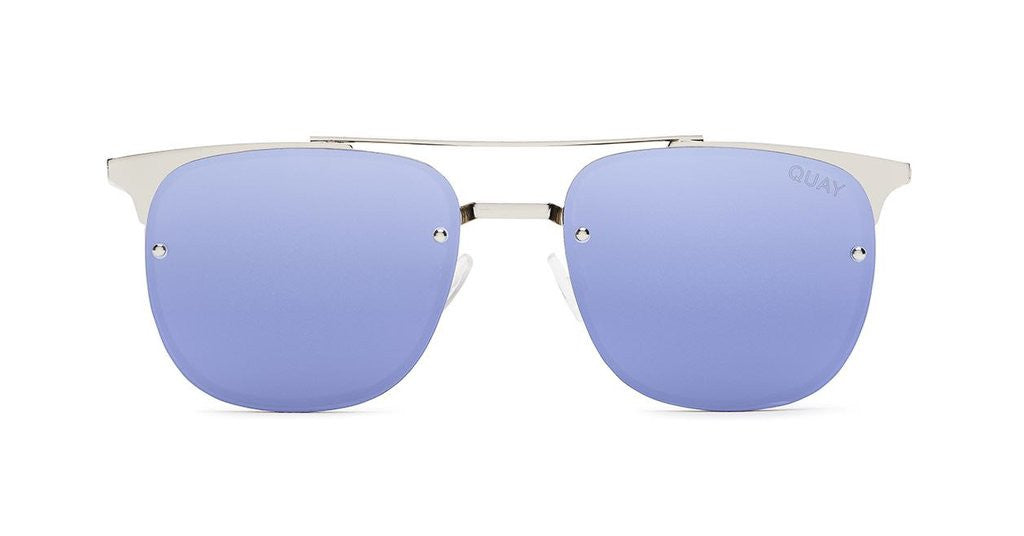 QUAY - Private Eyes Silver/Violet Mirror