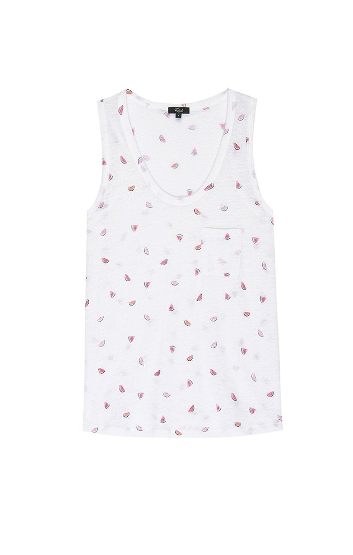 RAILS - Quinn Tank Top in White with Watermelons