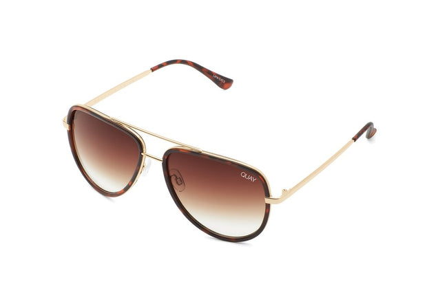 QUAY - All In Sunglasses in Tort/Brown Fade Lens