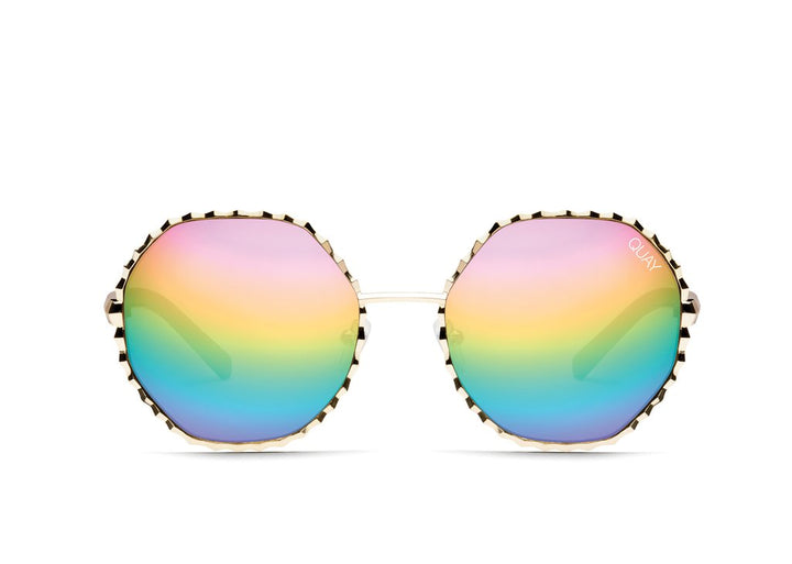 Quay - Breeze In Sunglasses - Gold/Purple Rainbow