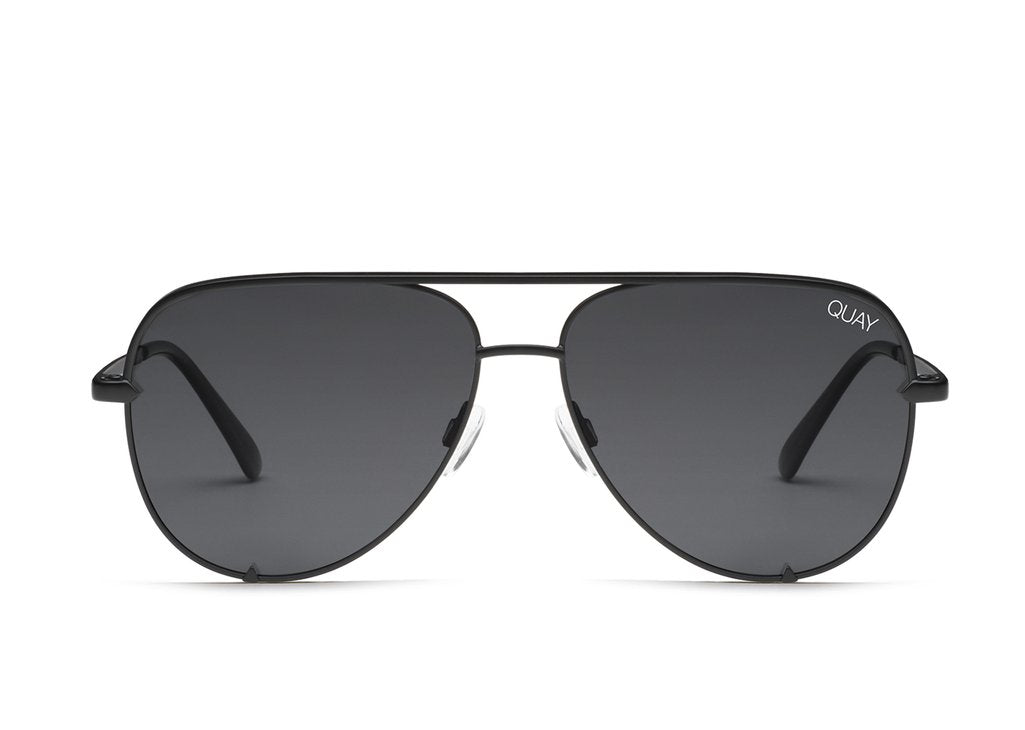 QUAY - High Key Sunglasses in Black/Smoke Lens