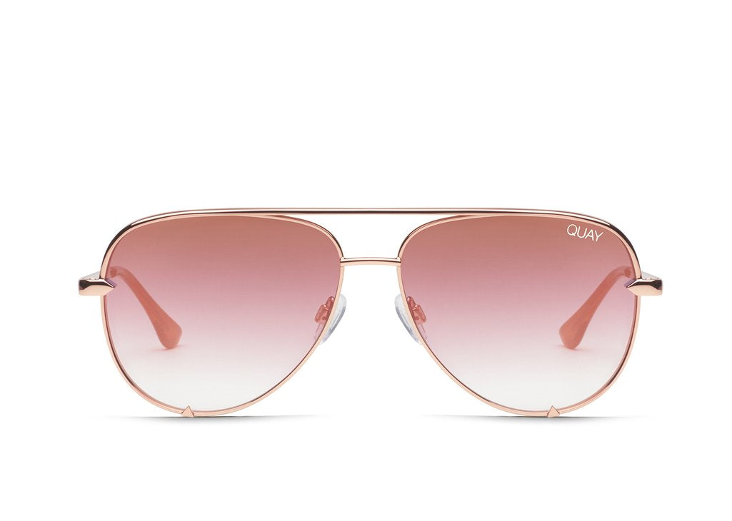 Quay - High Key Mini Sunglasses - Rose/Cprfed