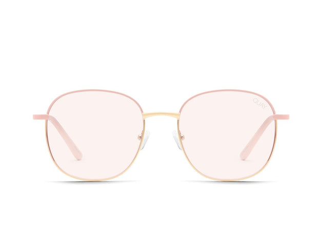 QUAY - Jezabell Glasses in Pink Gold/Rose Blue Light Lens