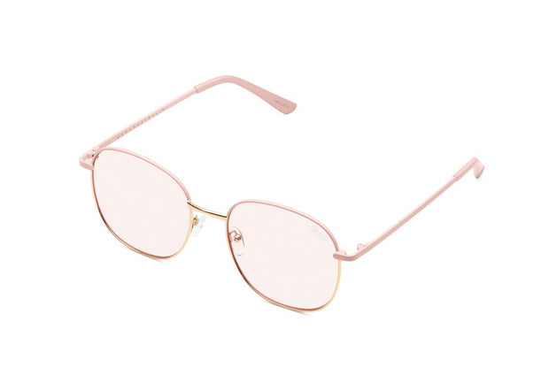 QUAY - Jezabell Glasses in Pink Gold/Rose Blue Light Lens