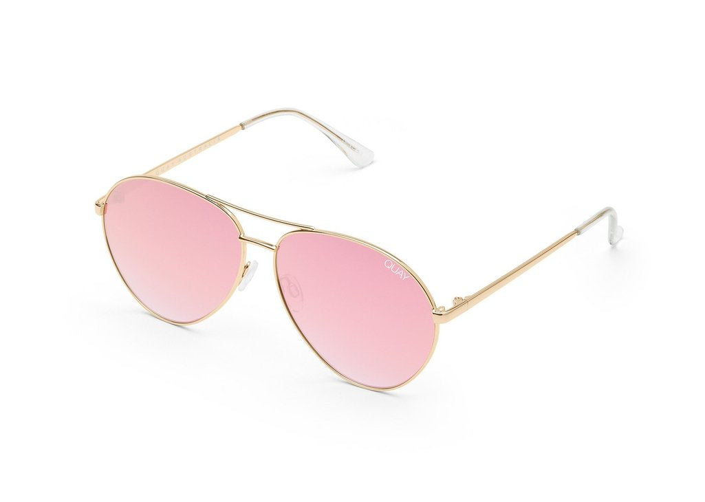 Quay - Just Sayin Sunglasses - Gold/Pink