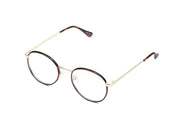 QUAY - Omen Blue Light Glasses in Milky Tort/Blue Mirror