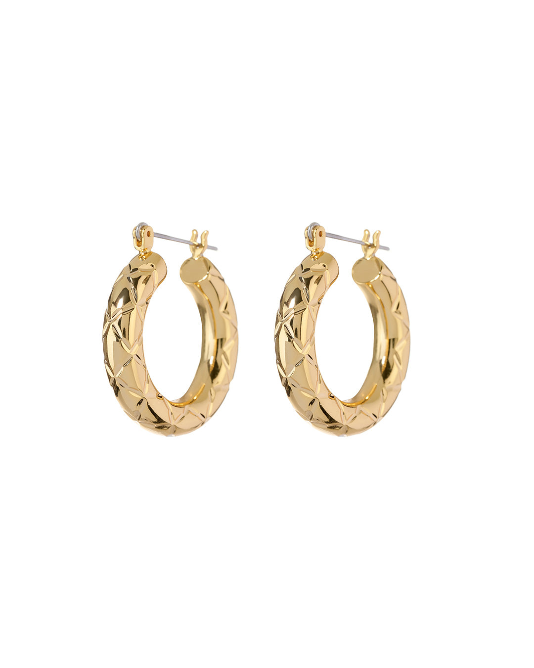 LUV AJ - Quilted Baby Amalfi Hoops in Gold
