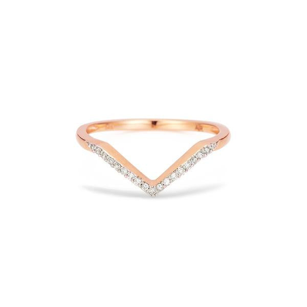 Adina - Pave Diamond V Ring
