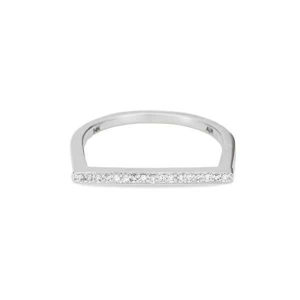 Adina - Pave Flat Bar Ring Sterling Silver