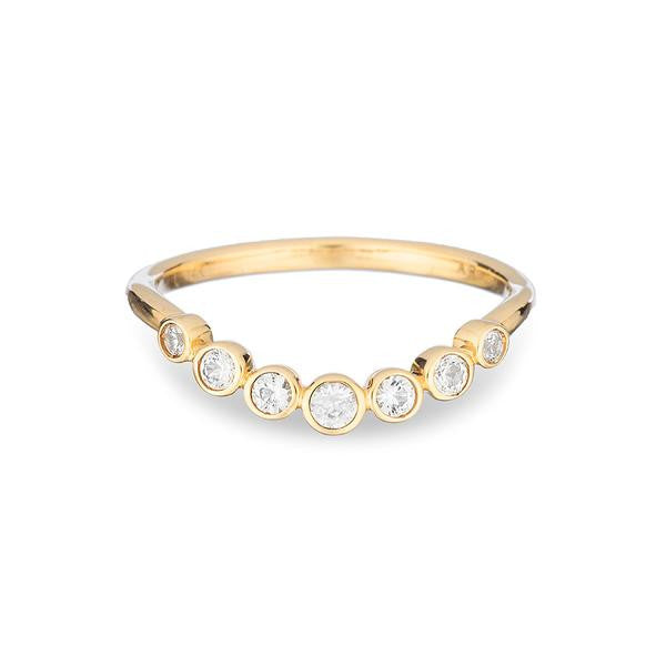 Adina - Bezel Curve Ring 14K + White Sapphire