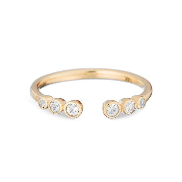 Adina - Open Bezel Ring 14K + White Sapphire