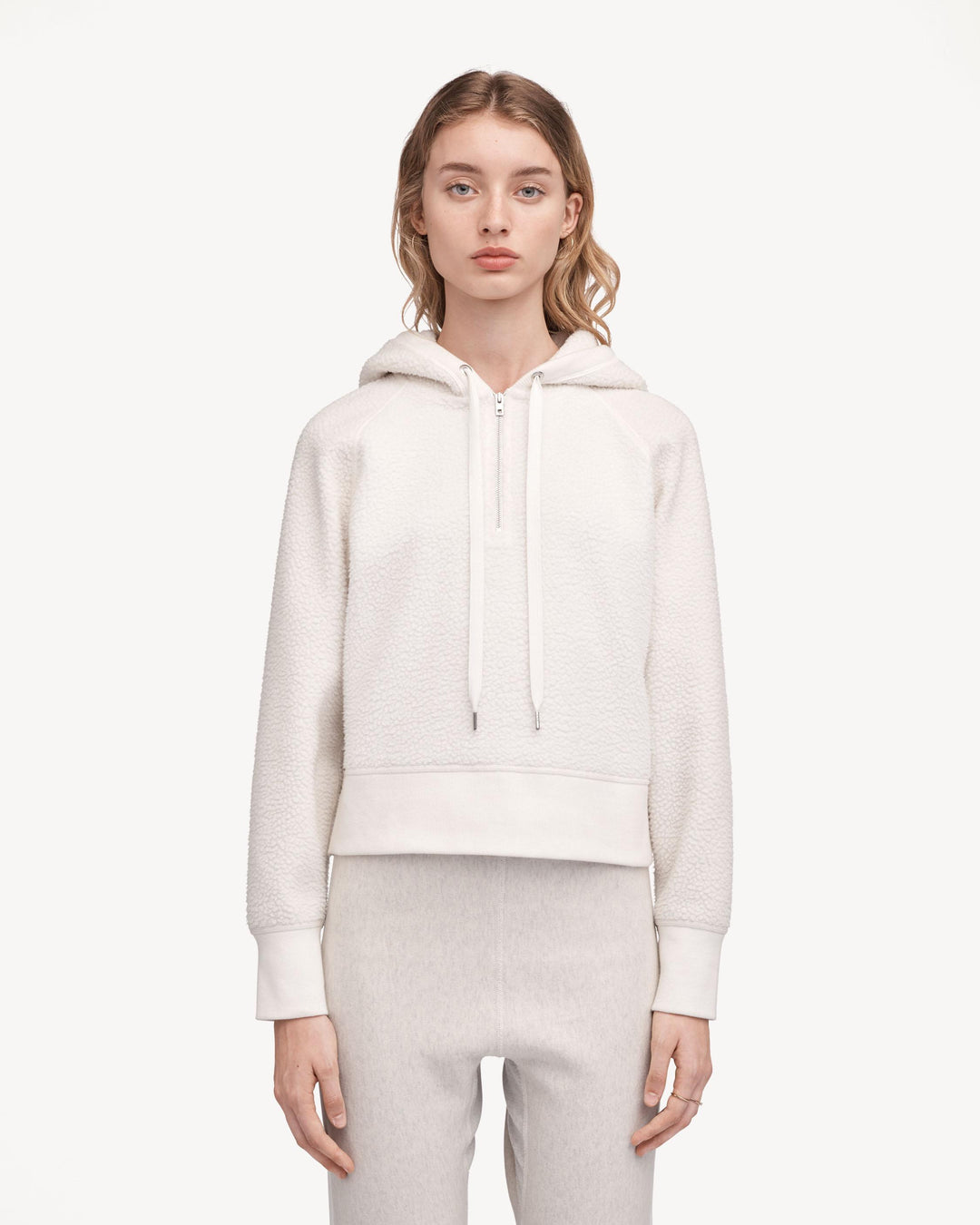 Rag & Bone - Sherpa Fleece Hoodie - Eggshell