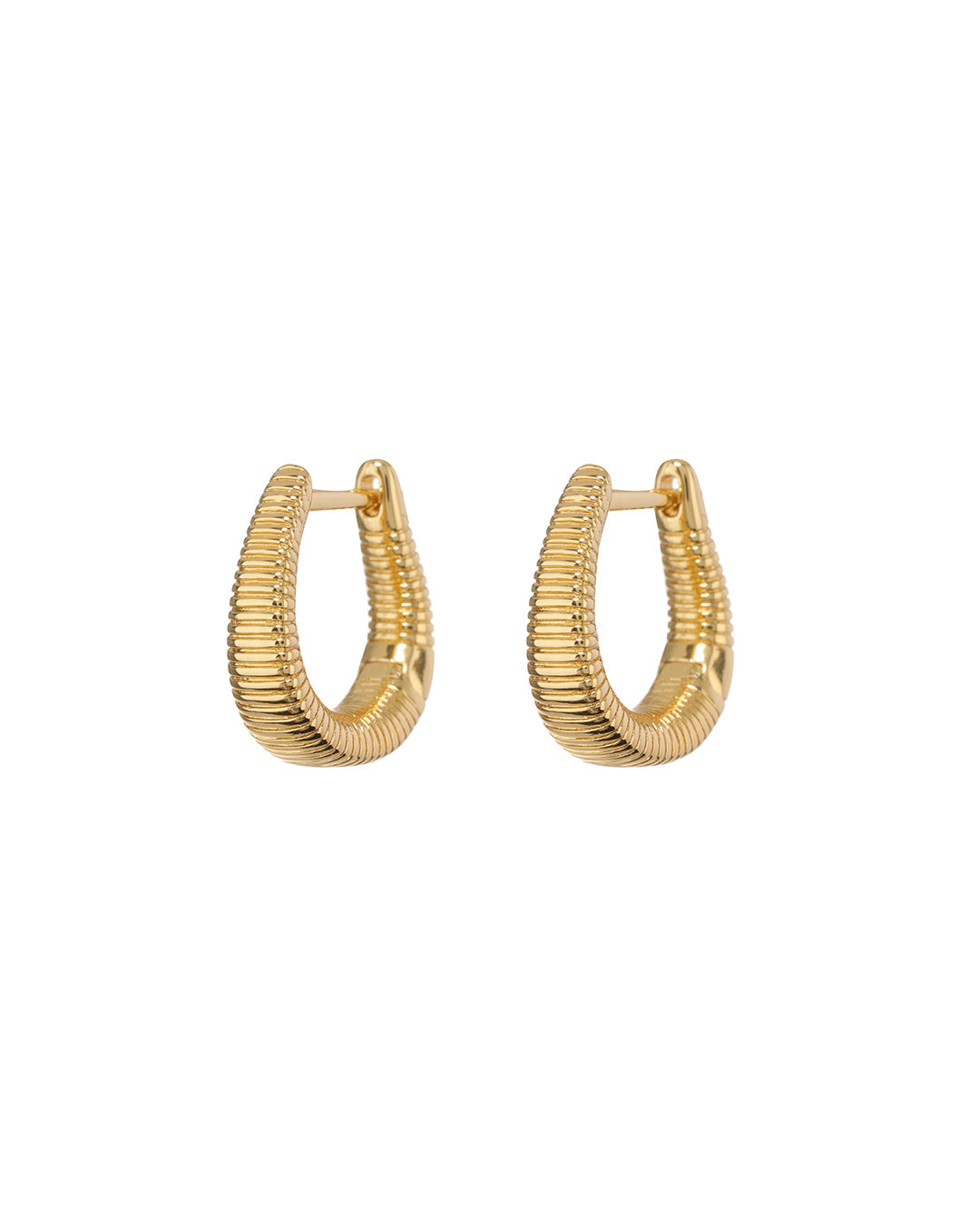 Luv AJ - Ridged Cuvee Hoops in Gold