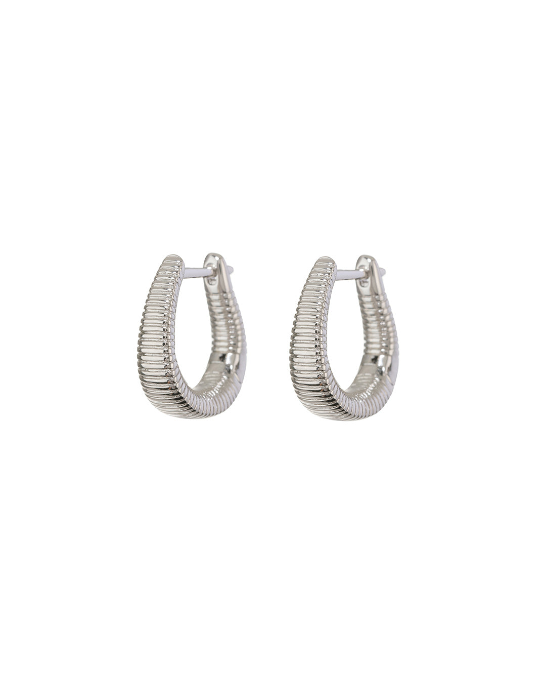 Luv AJ - Ridged Cuvee Hoops in Silver