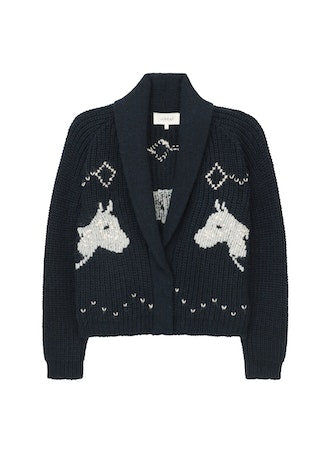 The Great - The Equestrian Lodge Cardigan in Navy