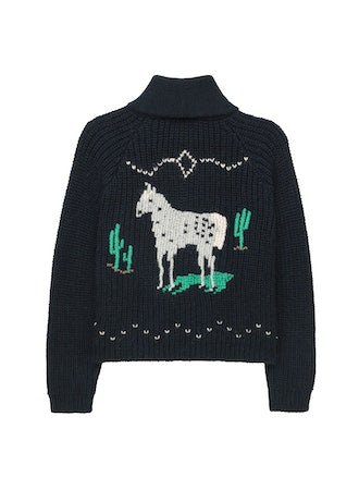 The Great - The Equestrian Lodge Cardigan in Navy
