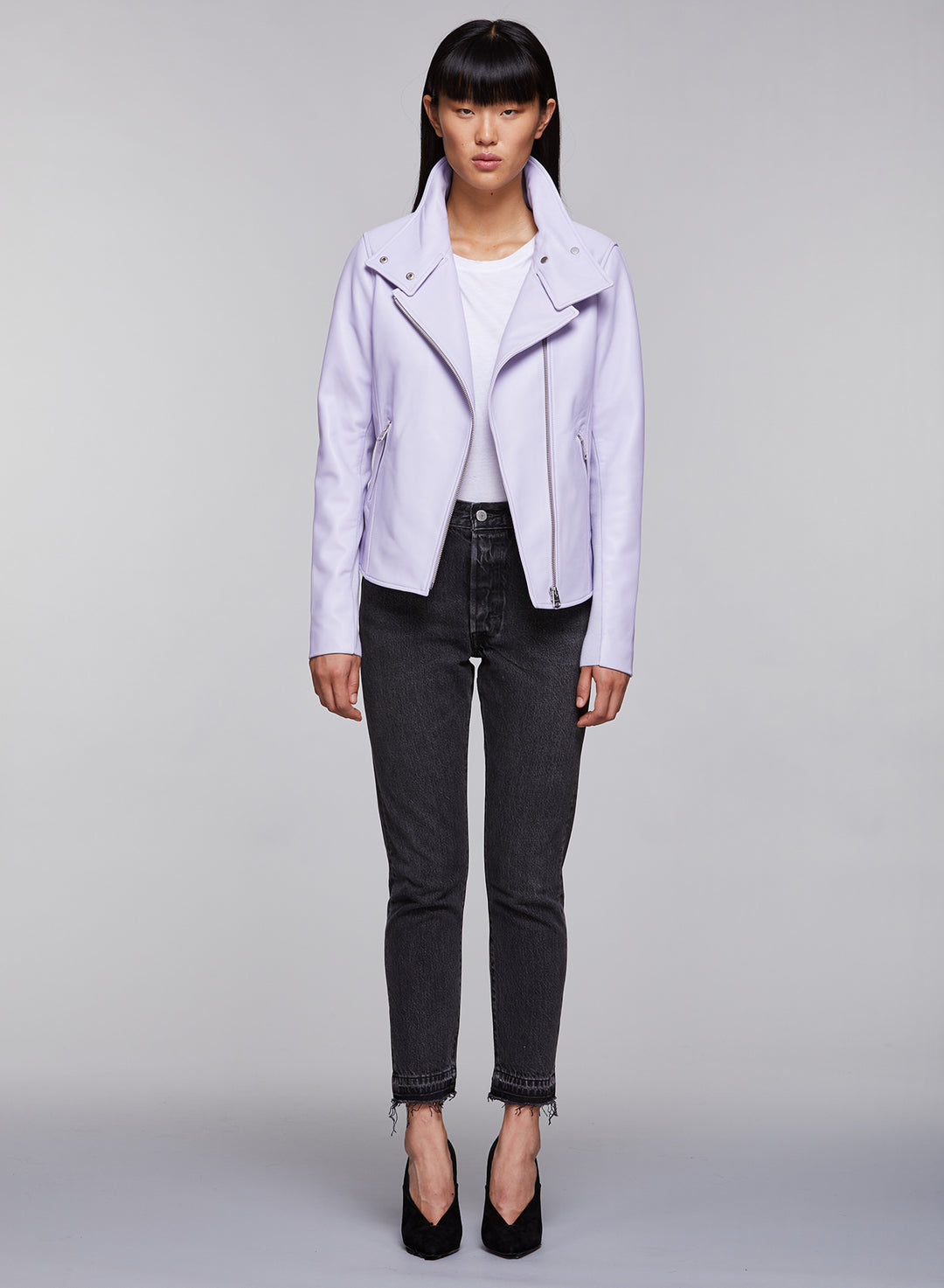 MACKAGE - Sandy Genuine Lamb Leather Jacket in Lilac