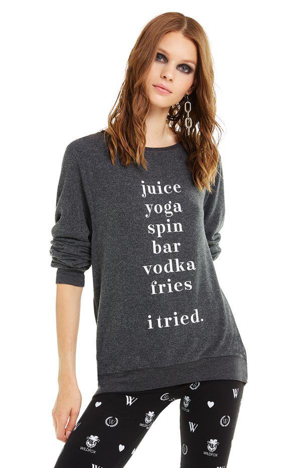 WILDFOX - I tried baggy beach jumper in Clean Black