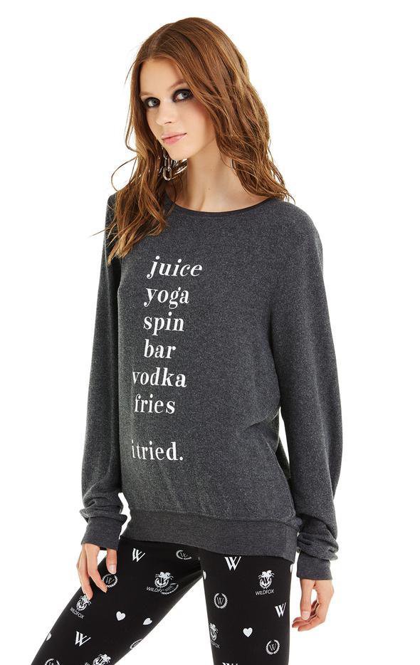WILDFOX - I tried baggy beach jumper in Clean Black