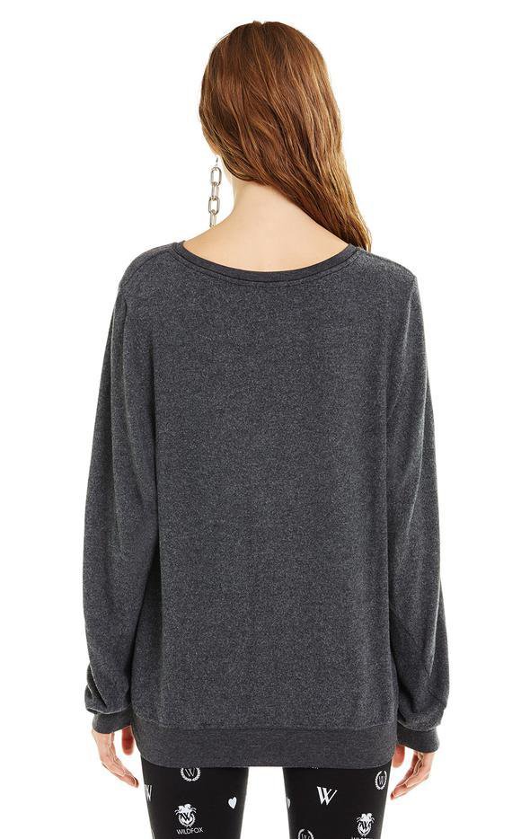 WILDFOX - I tried baggy beach jumper in Clean Black